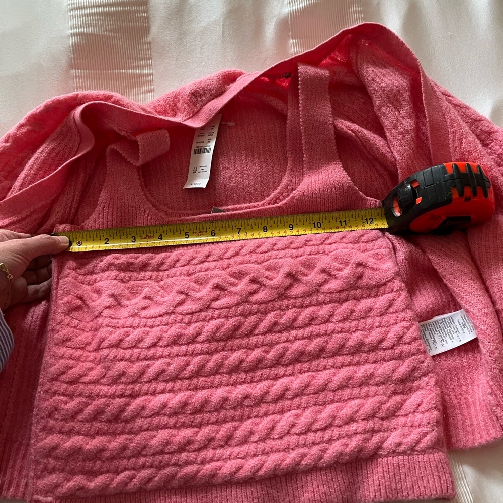 Jcrew Supersoft cropped cable-knit sweater-tank set XS - Picture 6 of 6